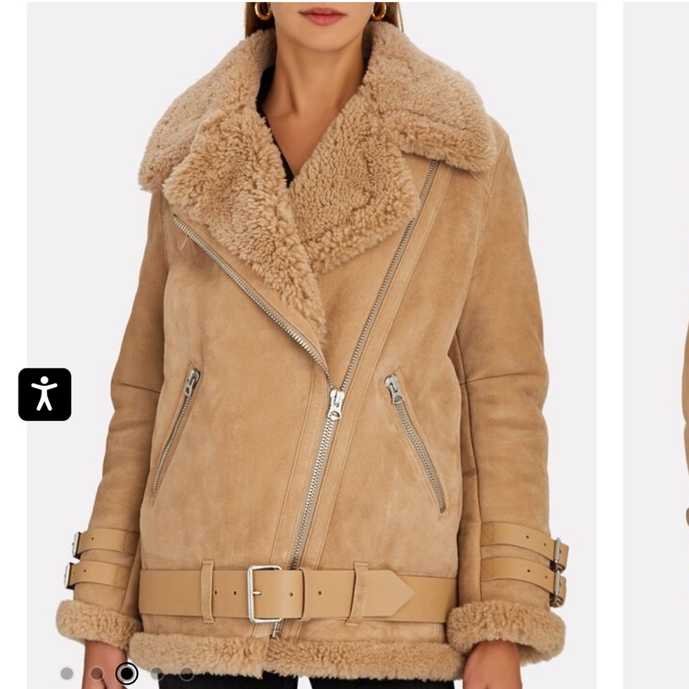Authentic Acne Studios Velocite Shearling Moto Jacket